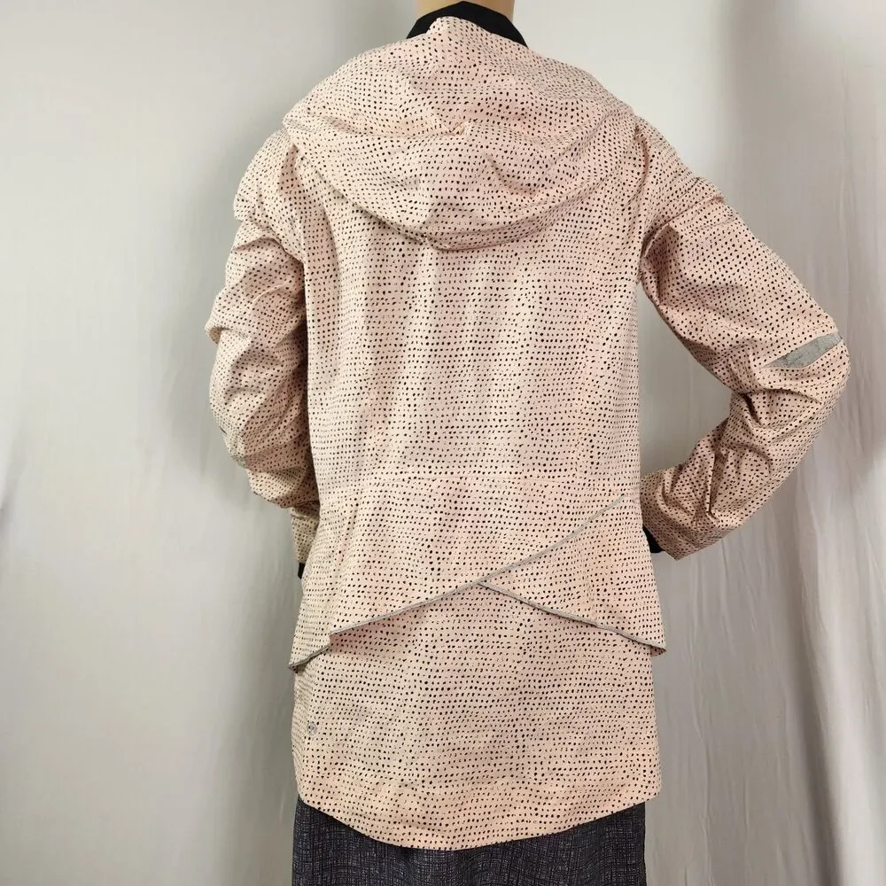 Lululemon Womens Pink Black Speckled Dot Windbreaker Size 8